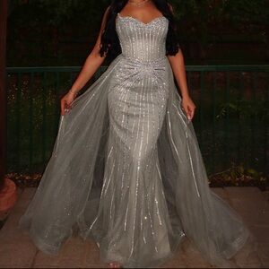 Sage Ladivine evening gown